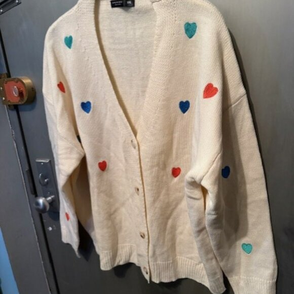 Retro V-Neck embroidered heart sweater cardigan - Picture 12 of 16